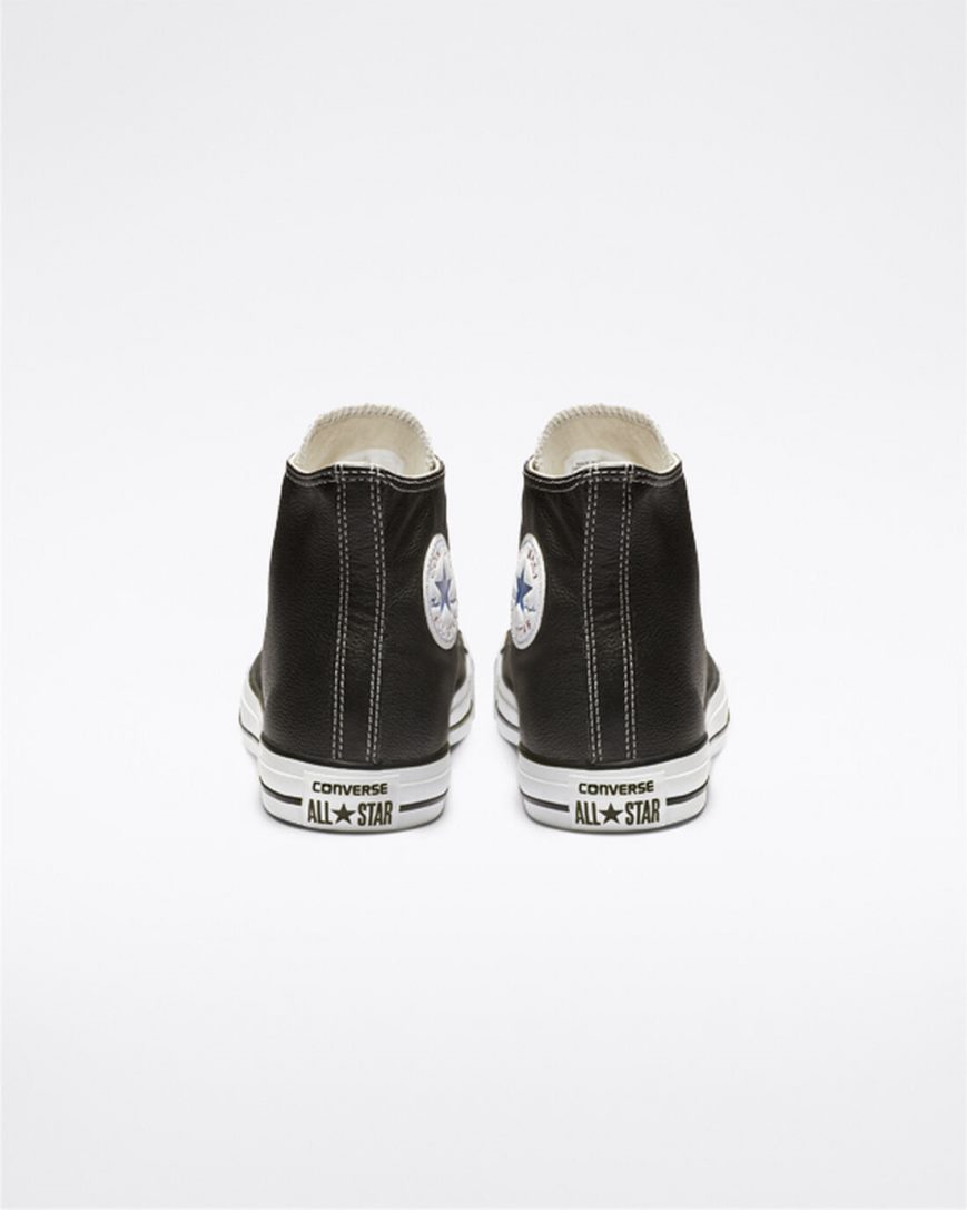 Women's Converse Chuck Taylor All Star Leather High Top Shoes Black | AU 18E53X